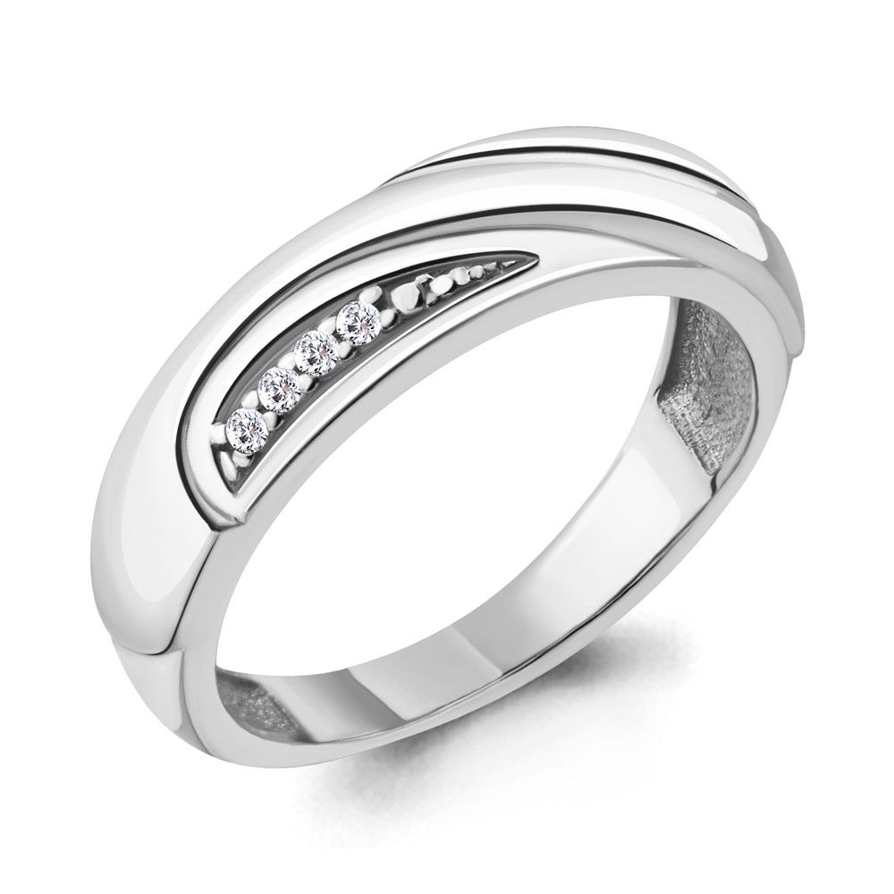 Кольцо из серебра с фианитом Aquamarine 68560А