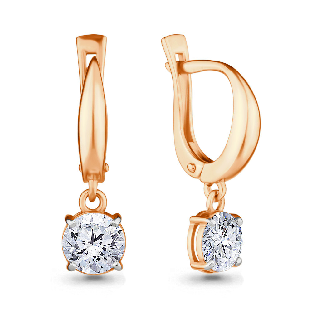 Серьги из серебра с фианитом сваровски Aquamarine 42078#