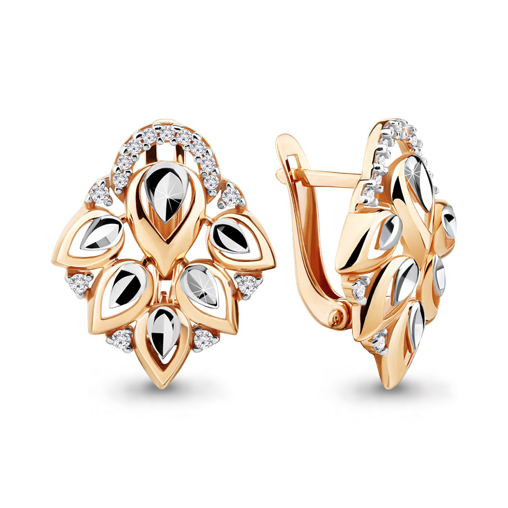 Серьги из серебра с фианитом Aquamarine 46548А#