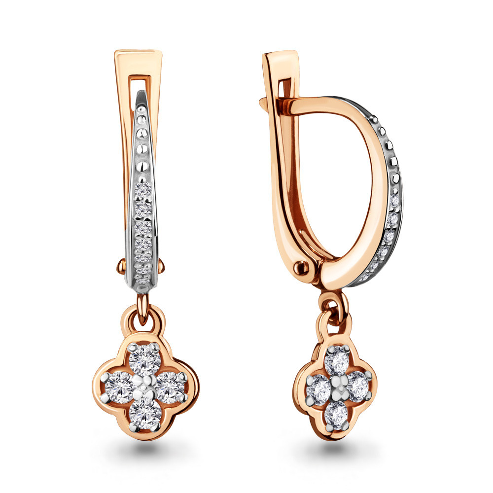 Серебряные серьги с фианитом Aquamarine 46578А#