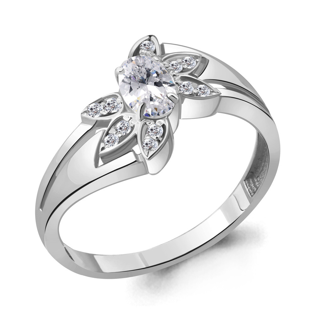 Серебряное кольцо с фианитом Aquamarine 69156А
