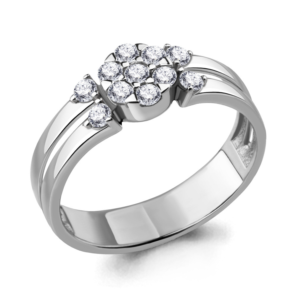 Кольцо из серебра с фианитом Aquamarine 68528А