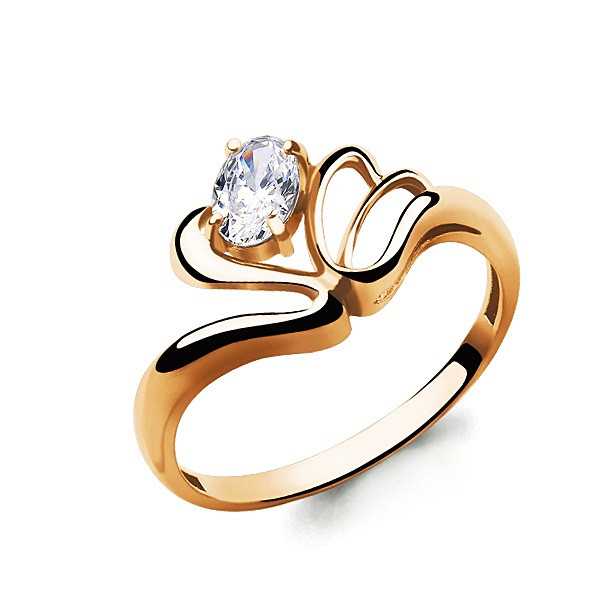 Кольцо из серебра с фианитом Aquamarine 64895#
