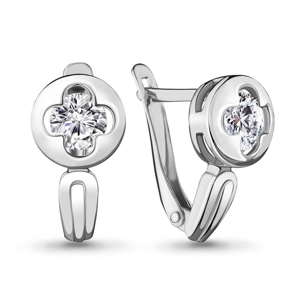 Серебряные серьги с фианитом Aquamarine 46995