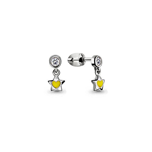 Серебряные серьги с фианитом Aquamarine 46079А
