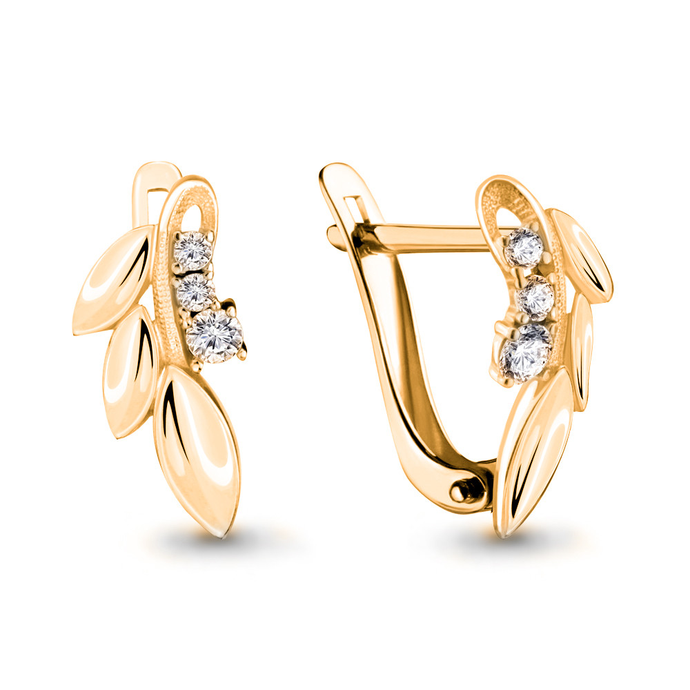 Серебряные серьги с фианитом Aquamarine 46546А#