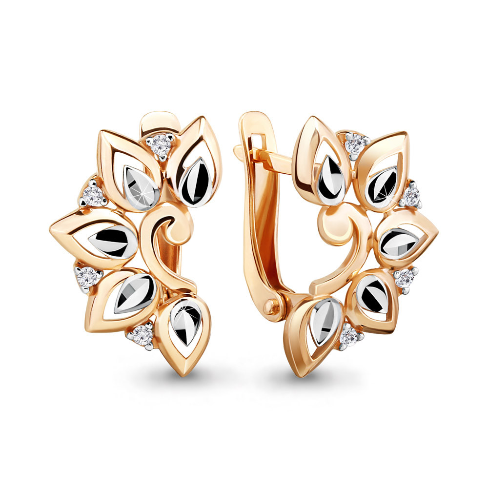 Серьги из серебра с фианитом Aquamarine 46549А#