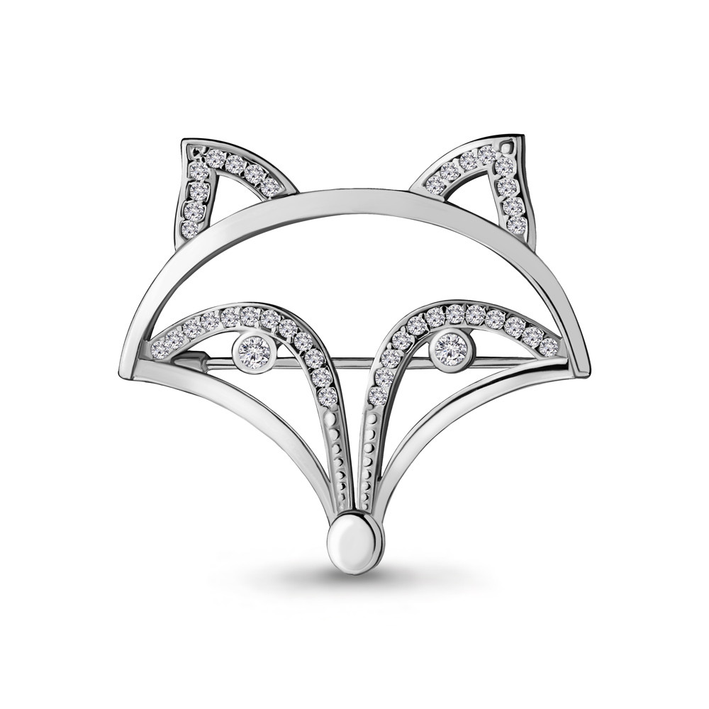 Брошь из серебра с фианитом Aquamarine 77319А