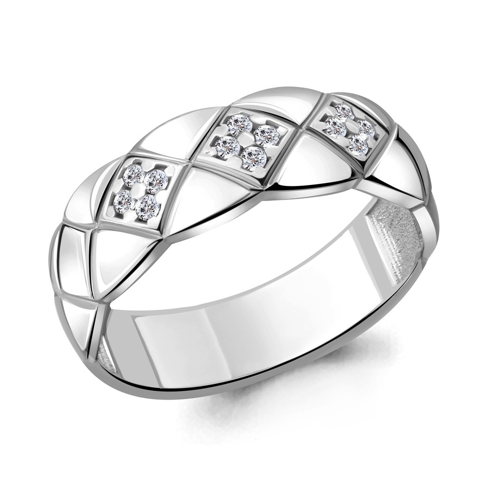 Кольцо из серебра с фианитом Aquamarine 68497А