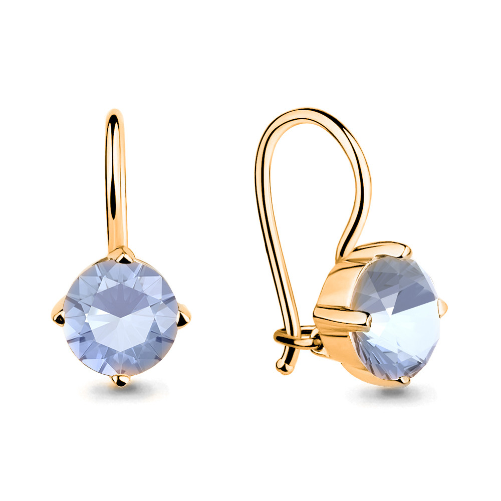 Серьги из серебра с фианитом Aquamarine 46071С#