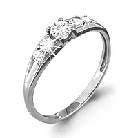 Кольцо из серебра с фианитом сваровски Aquamarine 62434А
