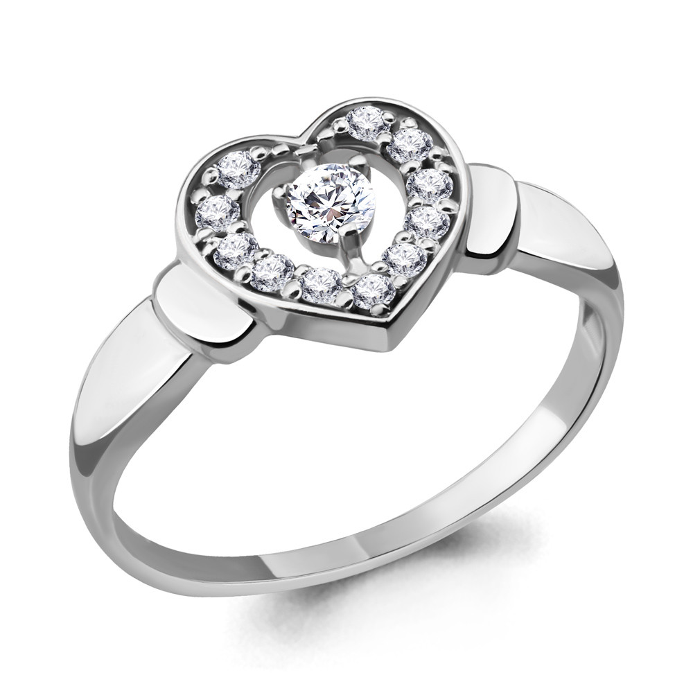 Кольцо из серебра с фианитом Aquamarine 68527А