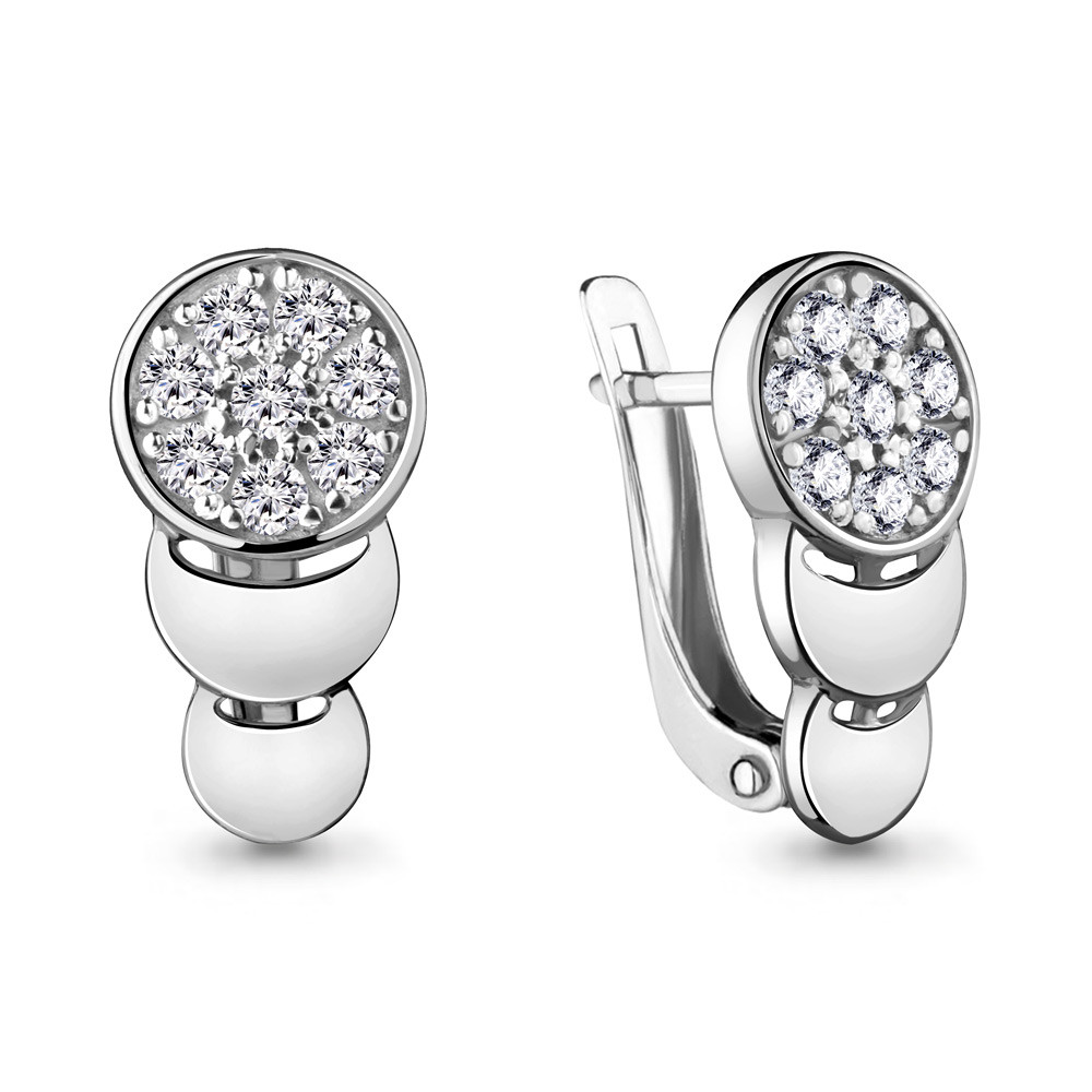 Серебряные серьги с фианитом Aquamarine 46959А