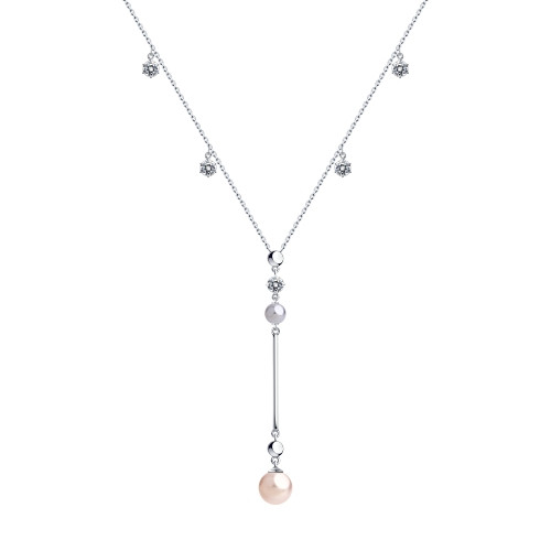 Колье из серебра с жемчугом Swarovski и фианитами SOKOLOV 94070294 размеры - 40 50