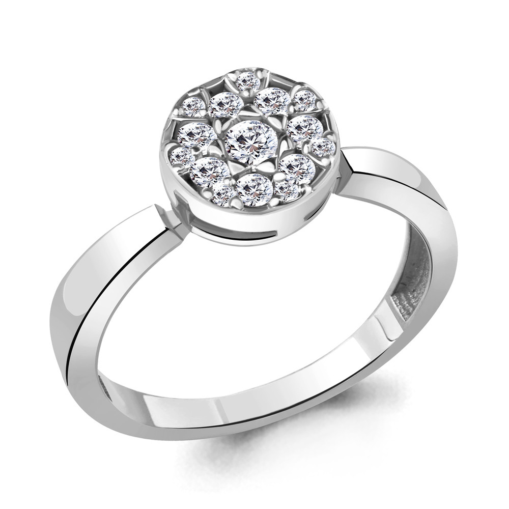 Кольцо из серебра с фианитом Aquamarine 68541А