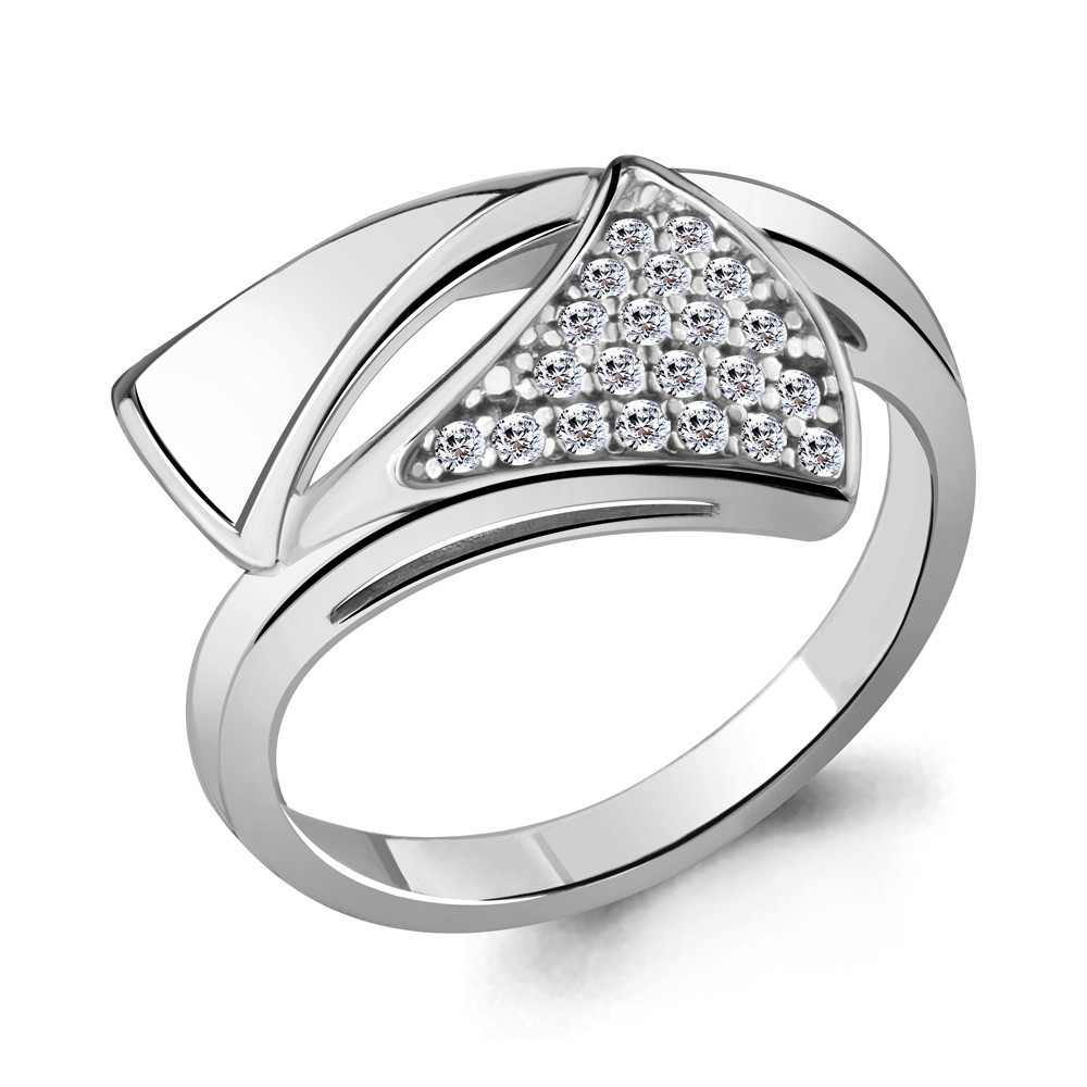 Кольцо из серебра с фианитом Aquamarine 68555А