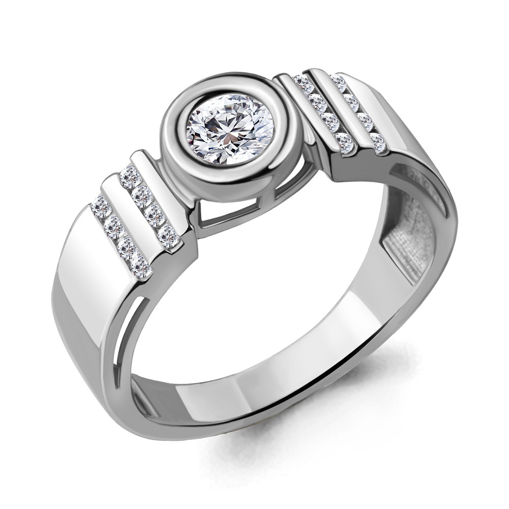 Серебряное кольцо с фианитом Aquamarine 69161А