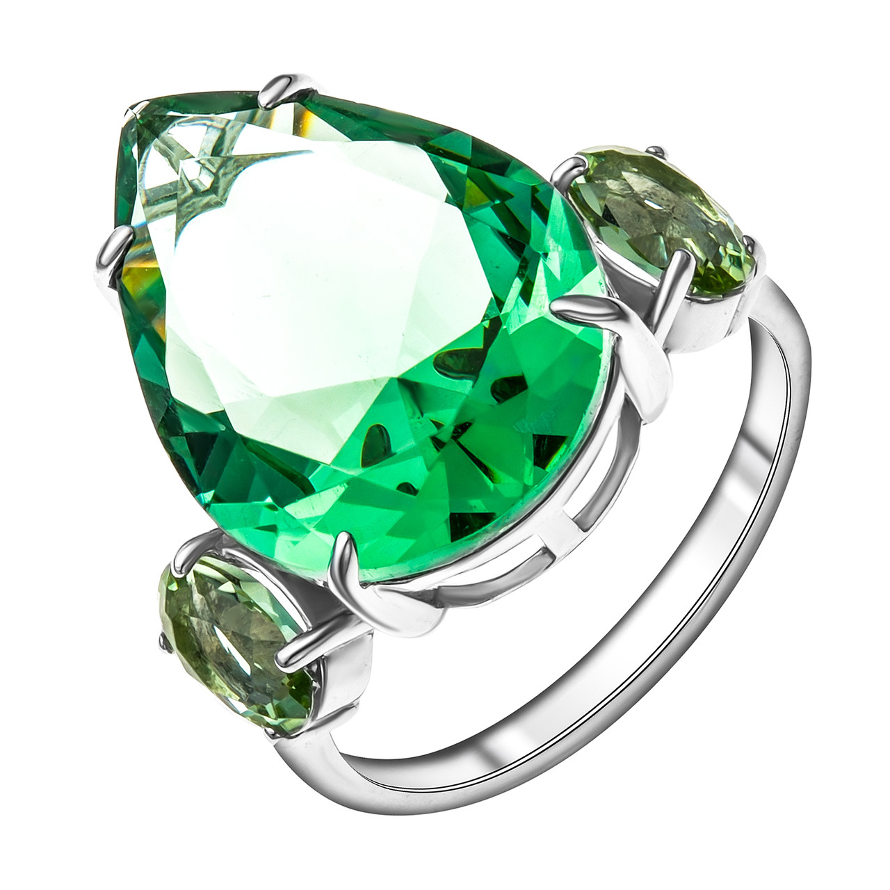 Серебряное кольцо с фианитом синт. Teosa 100-998-Gam