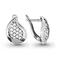 Серьги из серебра с фианитом Aquamarine 41353А