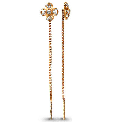 Серьги из серебра Aquamarine 30799#