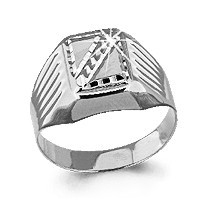 Кольцо Aquamarine серебро с родием, без вставок, "насечки" 51278