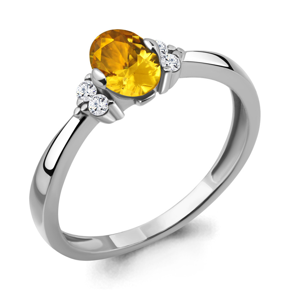 Серебряное кольцо с цитрином Aquamarine 6523606А