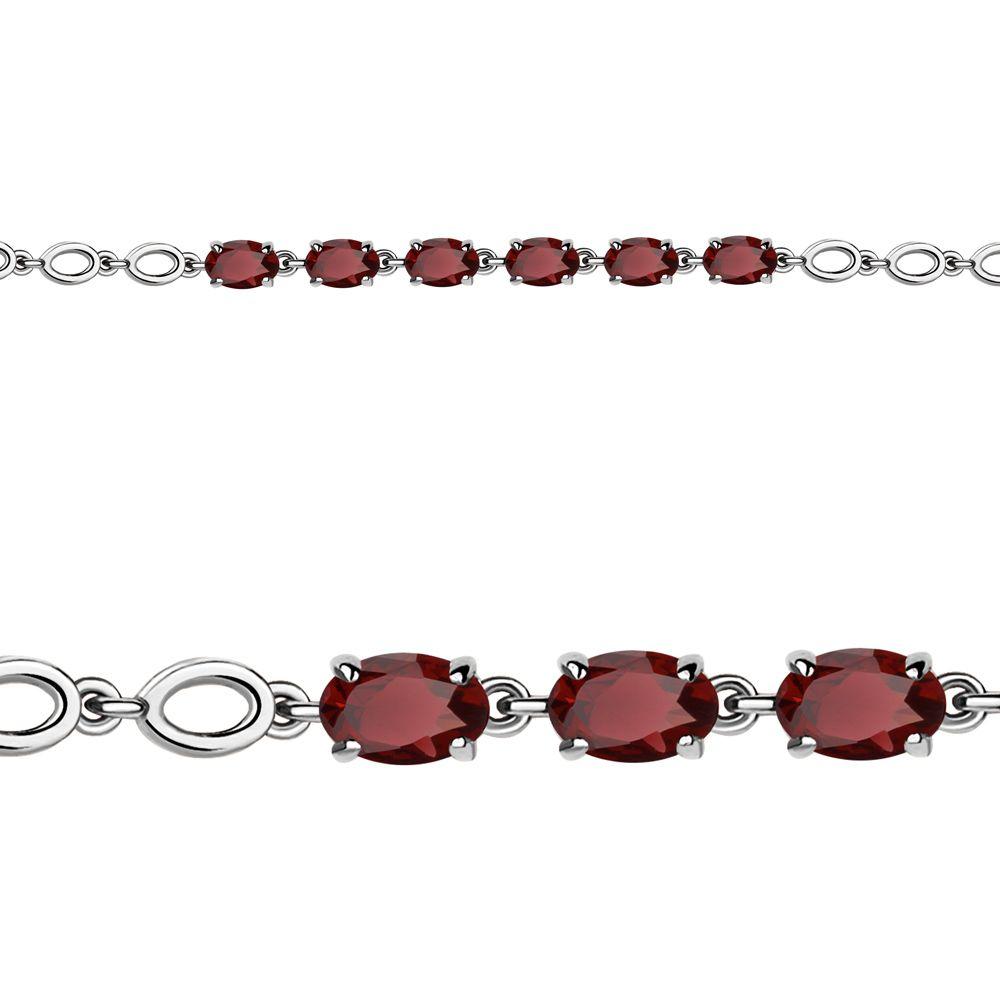 Серебряный браслет с гранатом Aquamarine 7446803