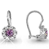 Серьги из серебра с фианитом Aquamarine 40965Д
