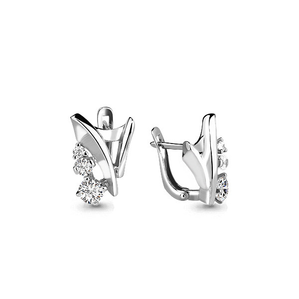 Серебряные серьги с фианитом Aquamarine 45923А