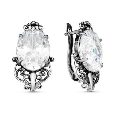 Серьги Красная Пресня , фианит, с английским замком, ажурное 3389950