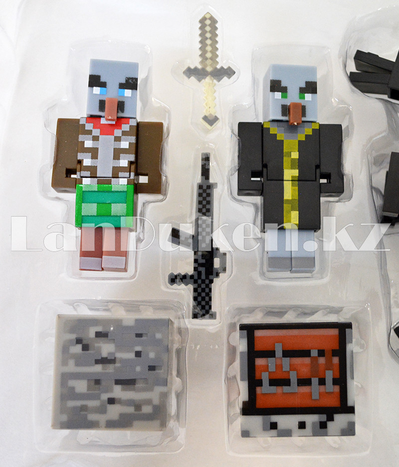 Детский игровой набор Майнкрафт (Minecraft) 5 человечков, дракон и аксессуары со звуковыми эффектами - фото 5 - id-p70999034