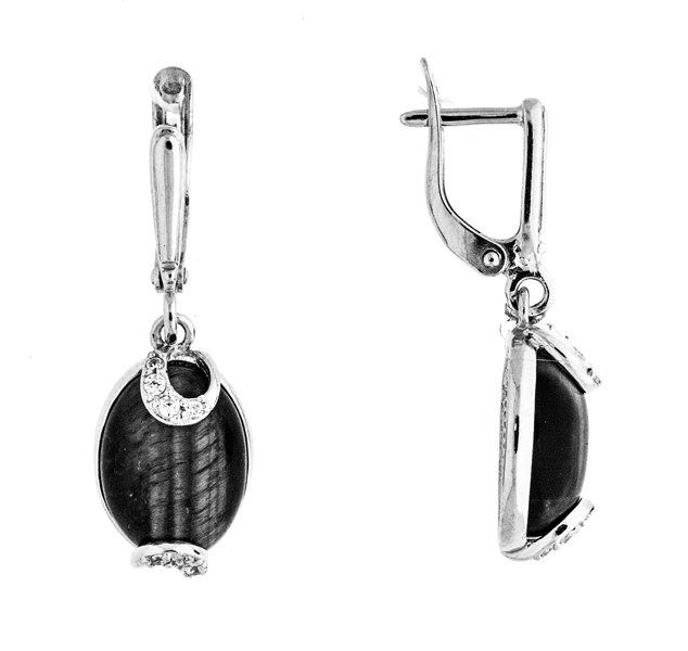 Серьги из серебра с кораллом и хризопразом Приволжский Ювелир 351150