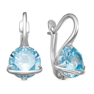 Серебряные серьги с фианитом Красная Пресня 33810390Д3