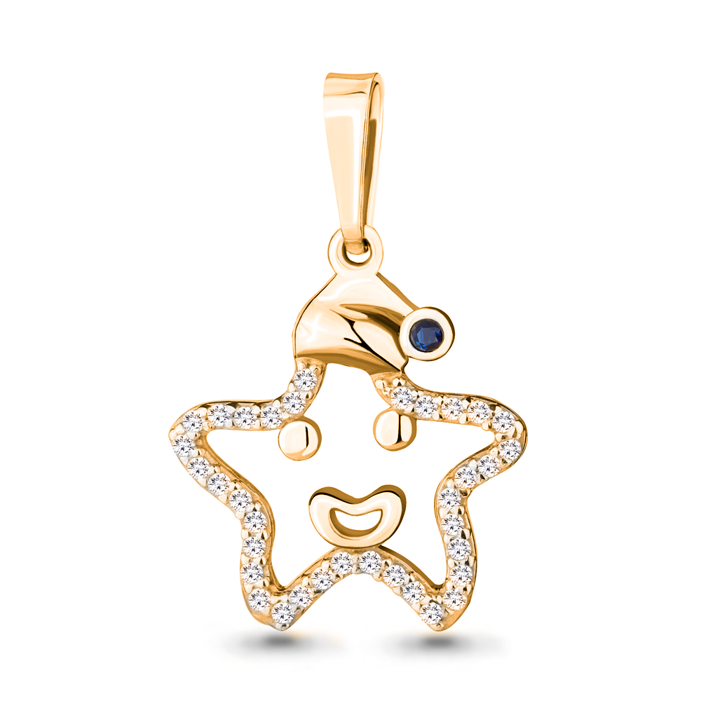 Подвеска из серебра с фианитом Aquamarine 24196АБ#