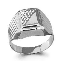 Кольцо Aquamarine серебро с родием, без вставок, "насечки" 51279