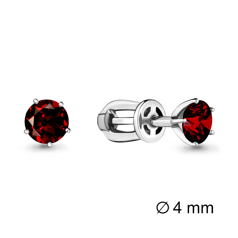 Серьги Aquamarine серебро с родием, гранат, "каратник" 4403603