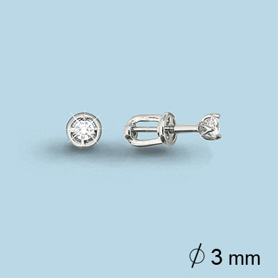 Серьги Aquamarine серебро с родием, фианит сваровски, "каратник" 42088