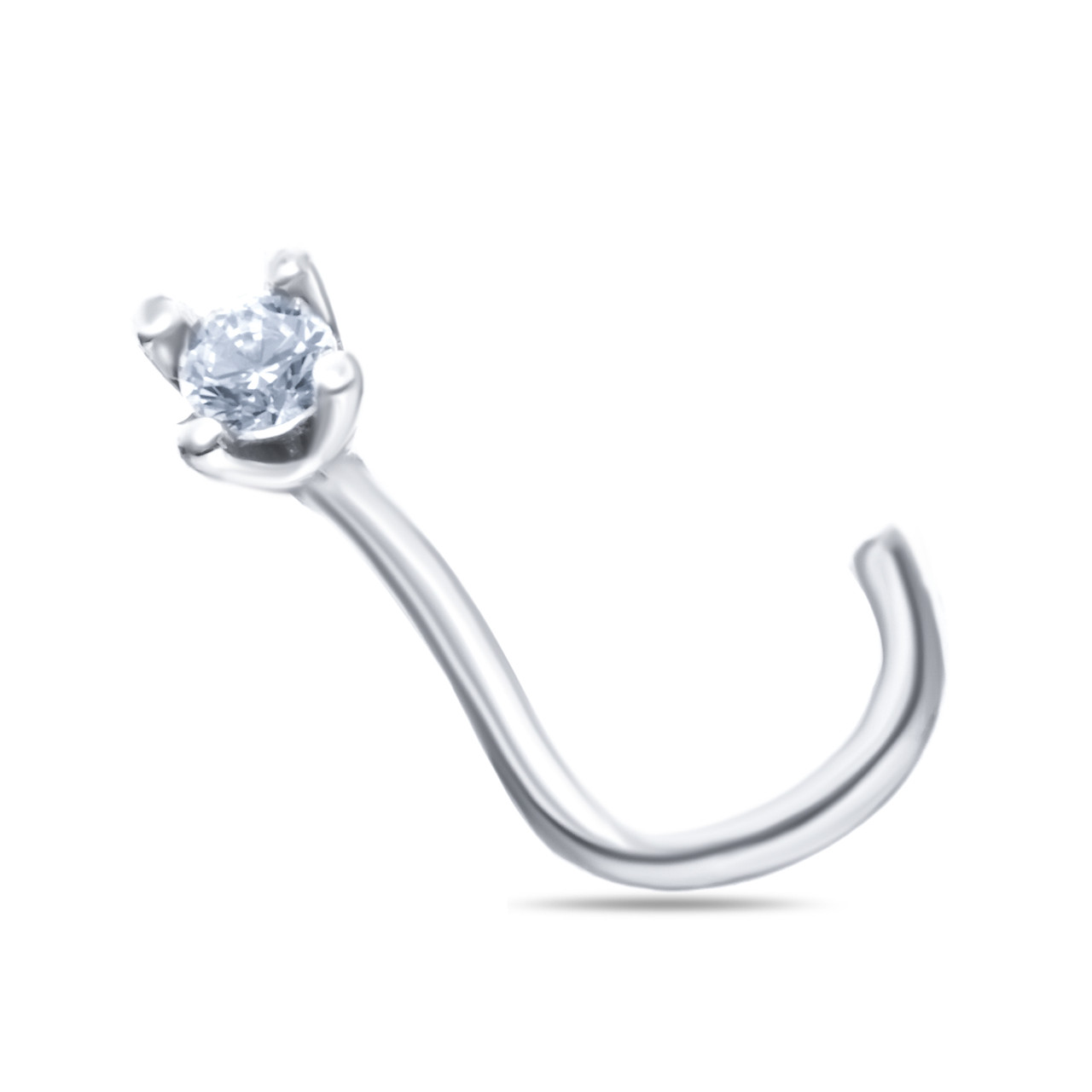Пирсинг Aquamarine серебро с родием, фианит, "каратник" 70521А