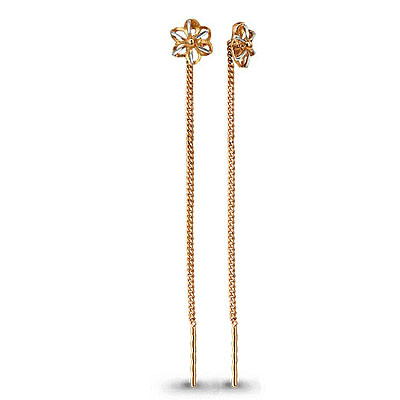 Серьги из серебра Aquamarine 30796#