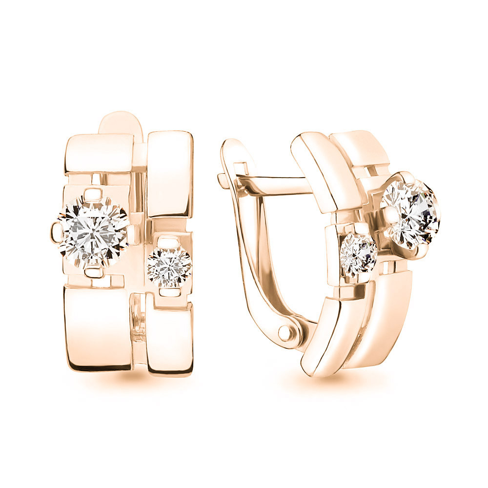 Серьги из серебра с фианитом Aquamarine 46212#