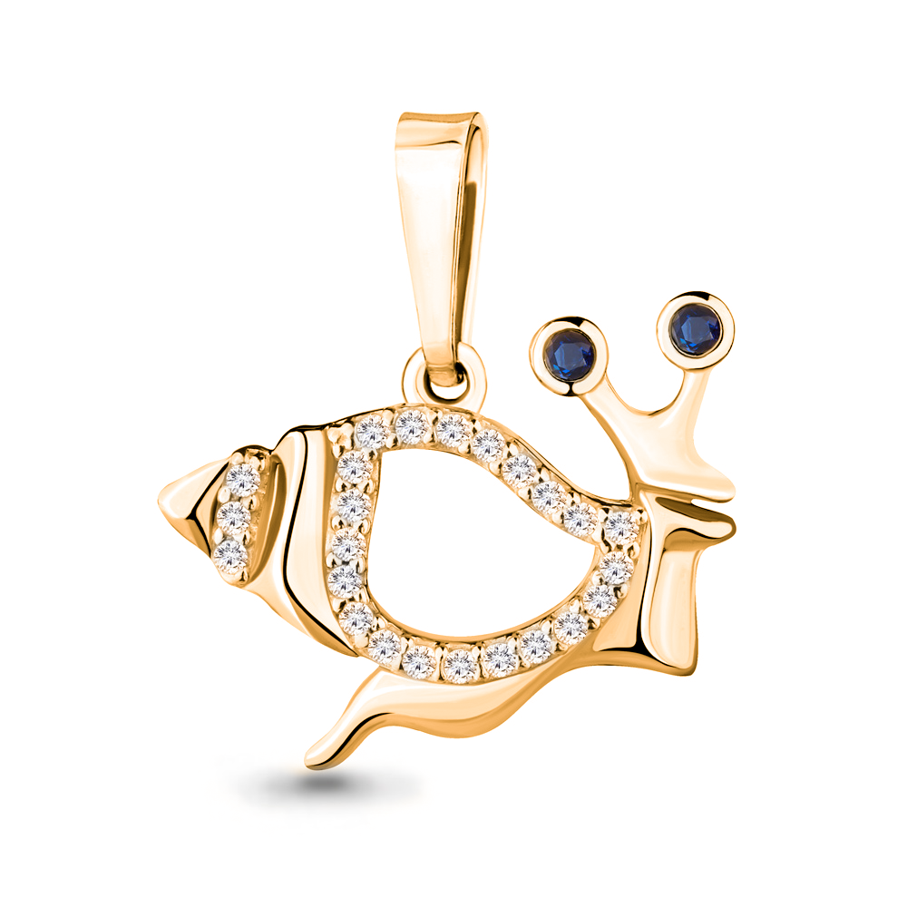 Подвеска из серебра с фианитом Aquamarine 24197АБ#