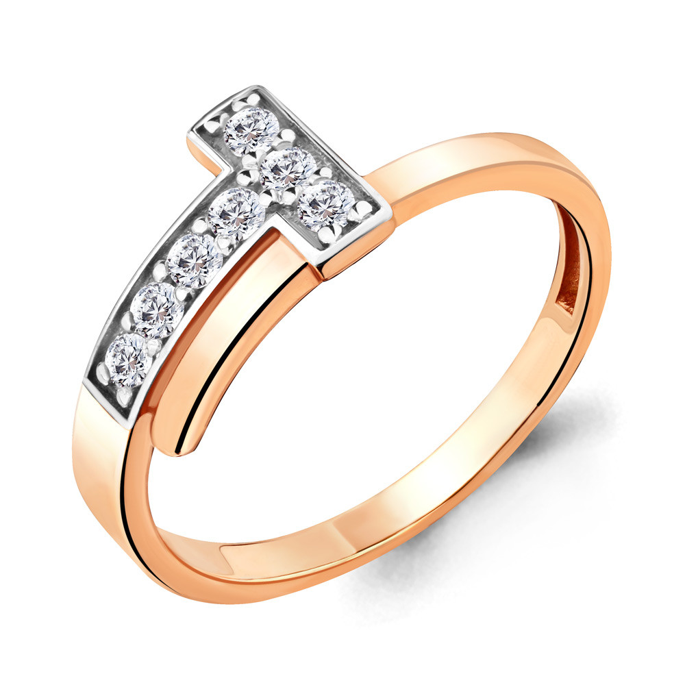 Кольцо из серебра с фианитом Aquamarine 68383А#