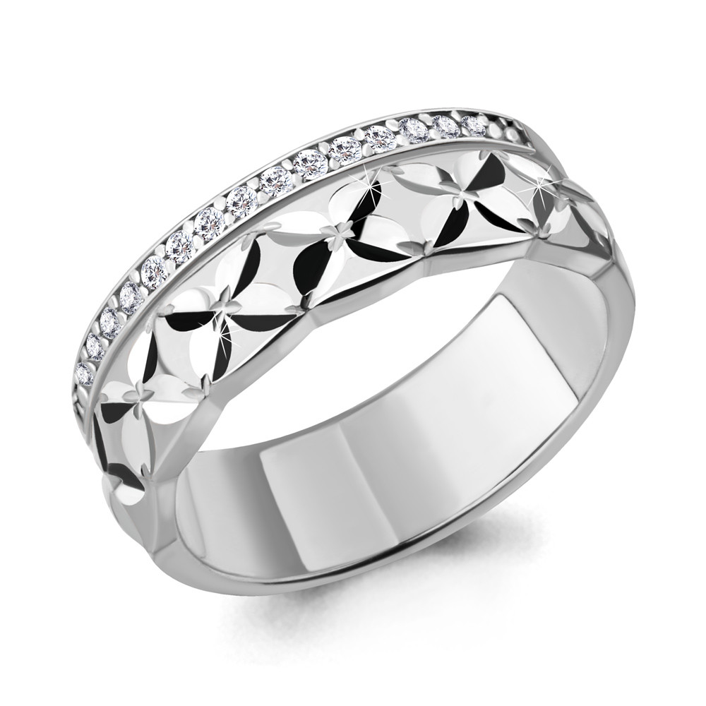 Кольцо из серебра с фианитом Aquamarine 68494А