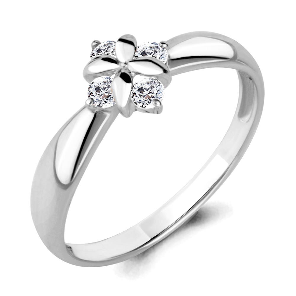 Кольцо из серебра с фианитом Aquamarine 68236А
