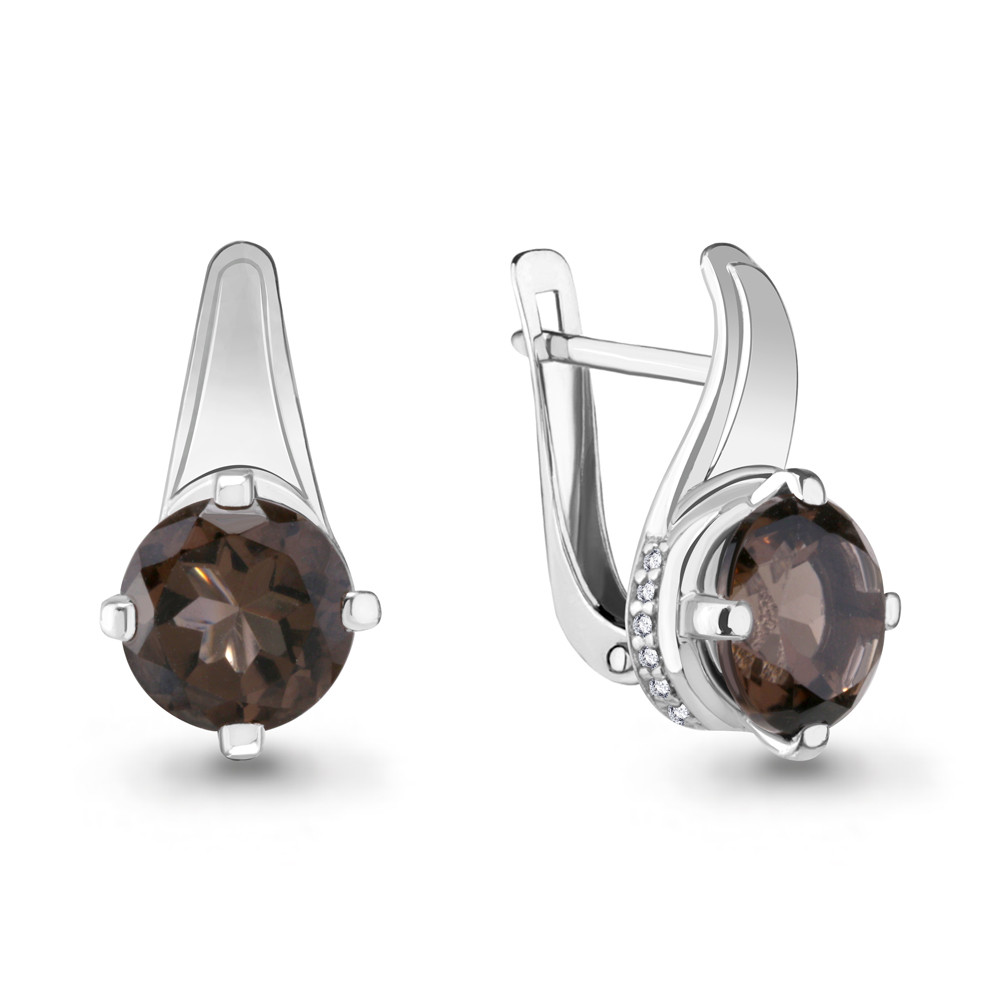 Серьги из серебра с фианитом Aquamarine 4291201А