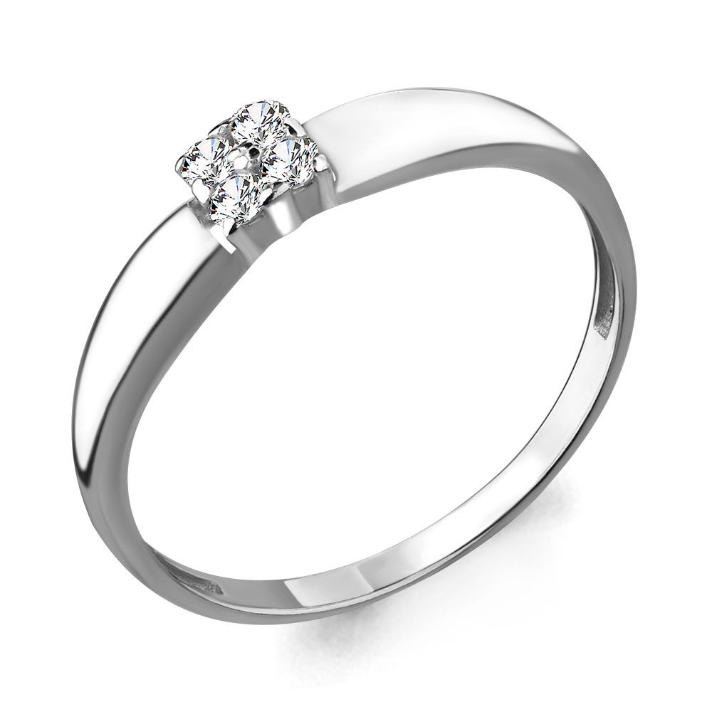 Серебряное кольцо с фианитом Aquamarine 68019А