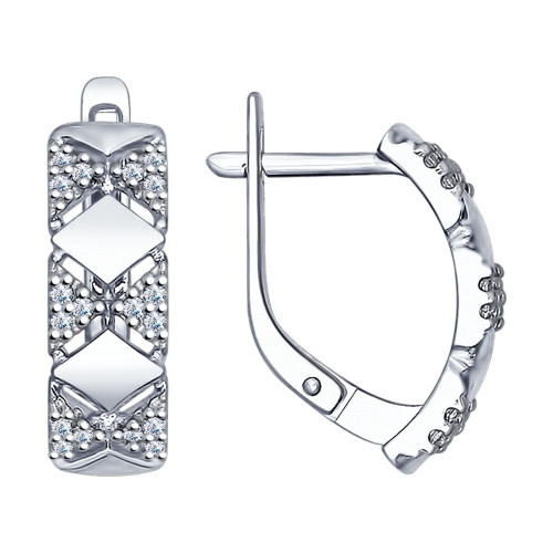 Серьги из серебра с фианитом SOKOLOV 94022421
