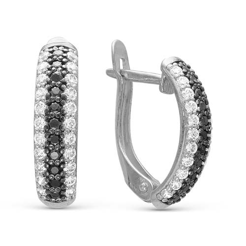 Серебряные серьги с фианитом Красная Пресня 3386104Д1