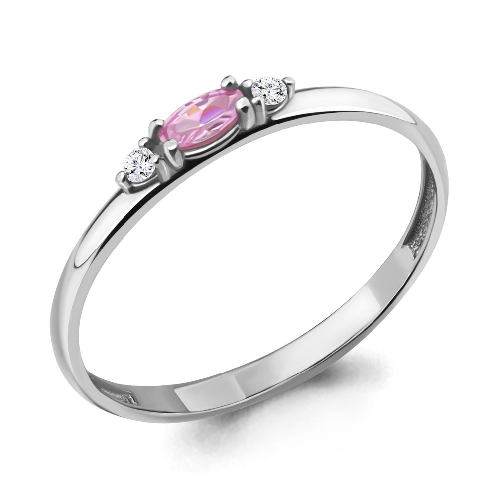 Кольцо из серебра с фианитом Aquamarine 68259В