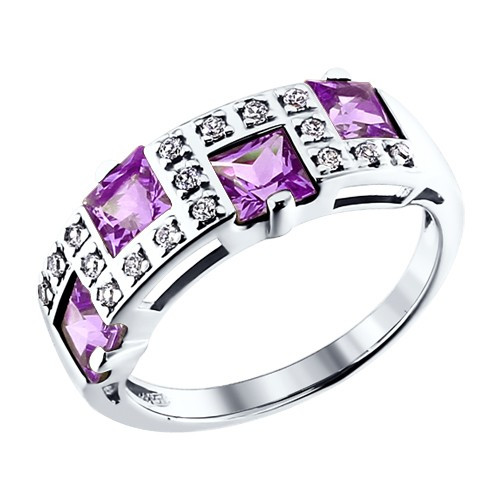Серебряное кольцо с фианитом SOKOLOV 92010031